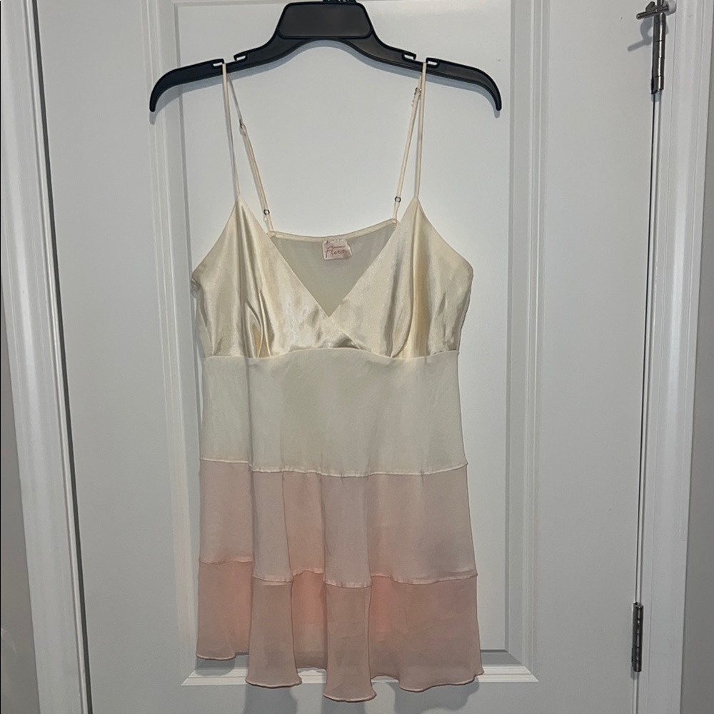 Romantic Cream and Pink Lace Chemise